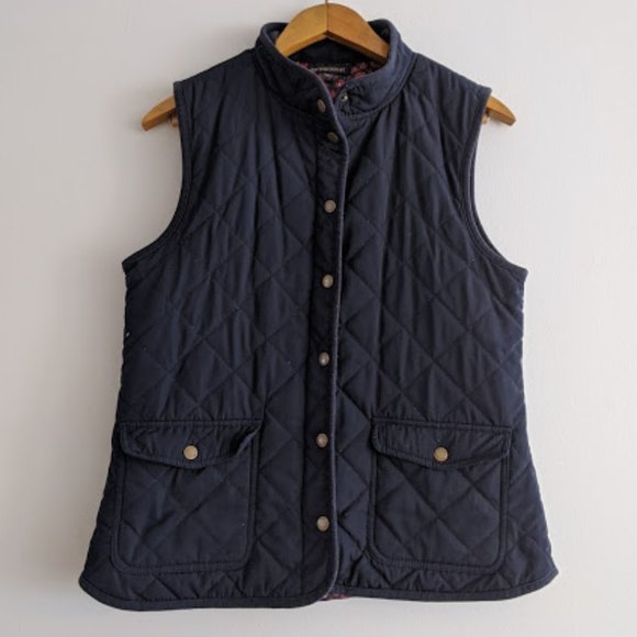 British Khaki Jackets & Blazers - British Khaki Navy Blue Quilted Vest Size L